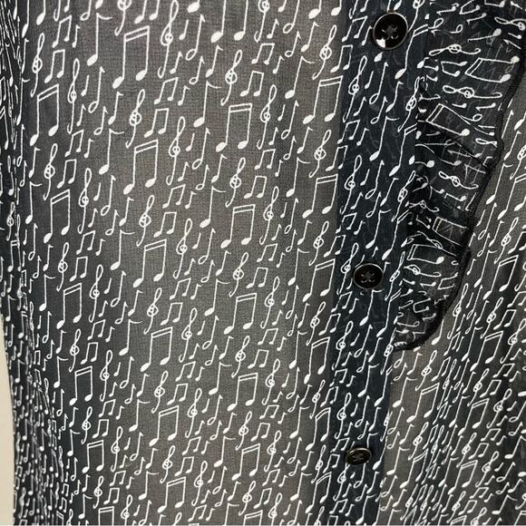 Cabi Black White Amazing with the Music Notes Sleeveless Top Small - Picture 5 of 8